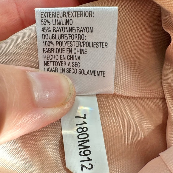 Tahari New Linen Rayon Jacket Button Front 4 Patch Pockets Lined Size 10 - Picture 10 of 15